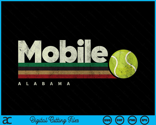 Vintage Tennis Mobile City Tennis Retro Stripes SVG PNG Digital Cutting Files
