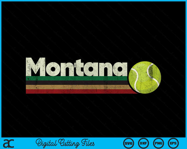 Vintage Tennis Montana Tennis Retro Stripes SVG PNG Digital Cutting Files