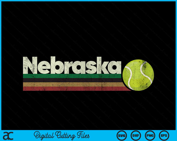 Vintage Tennis Nebraska Tennis Retro Stripes SVG PNG Digital Cutting Files
