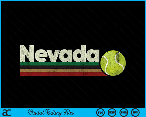 Vintage Tennis Nevada Tennis Retro Stripes SVG PNG Digital Cutting Files