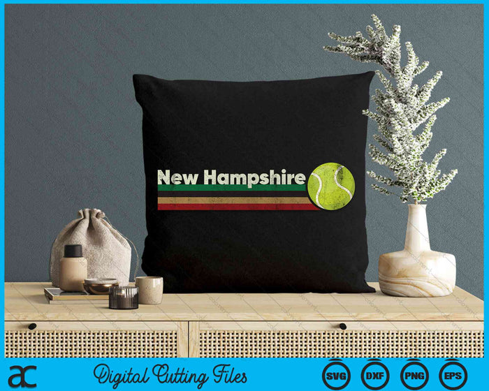 Vintage Tennis New Hampshire Tennis Retro Stripes SVG PNG Digital Cutting Files