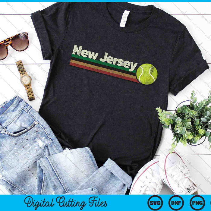Vintage Tennis New Jersey Tennis Retro Stripes SVG PNG Digital Cutting Files