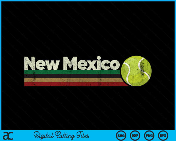 Vintage Tennis New Mexico Tennis Retro Stripes SVG PNG Digital Cutting Files
