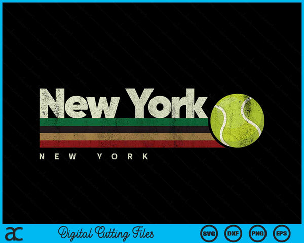 Vintage Tennis New York City Tennis Retro Stripes SVG PNG Digital Cutting Files