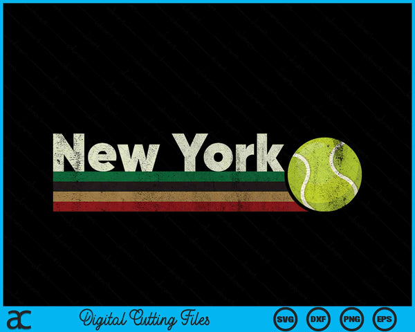 Vintage Tennis New York Tennis Retro Stripes SVG PNG Digital Cutting Files