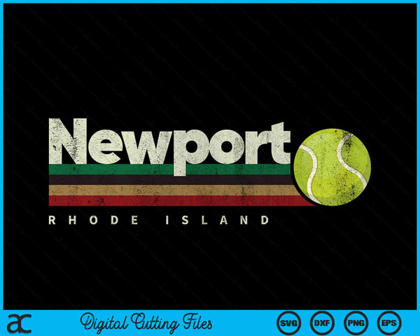 Vintage Tennis Newport City Tennis Retro Stripes SVG PNG Digital Cutting Files