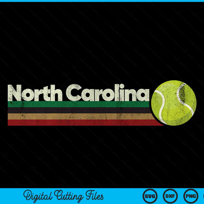 Vintage Tennis North Carolina Tennis Retro Stripes SVG PNG Digital Cutting Files