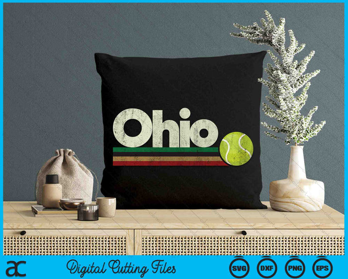 Vintage Tennis Ohio Tennis Retro Stripes SVG PNG Digital Cutting Files