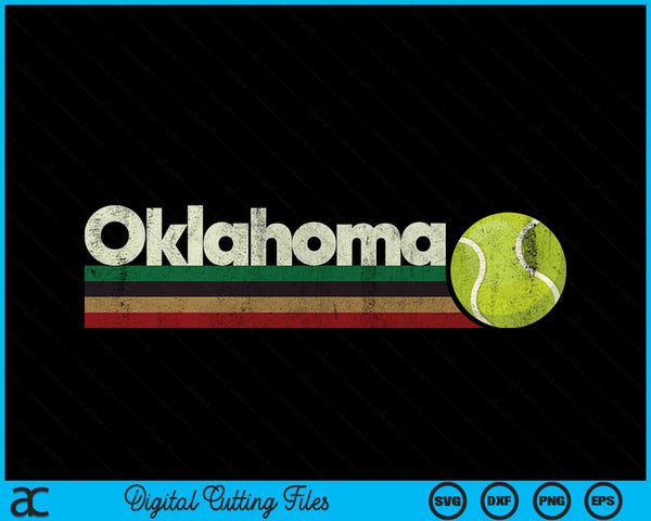 Vintage Tennis Oklahoma Tennis Retro Stripes SVG PNG Digital Cutting Files