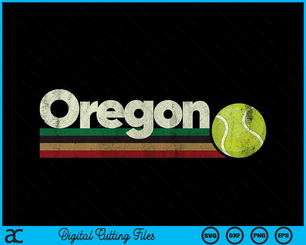 Vintage Tennis Oregon Tennis Retro Stripes SVG PNG Digital Cutting Files