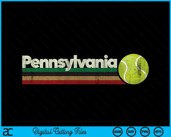 Vintage Tennis Pennsylvania Tennis Retro Stripes SVG PNG Digital Cutting Files