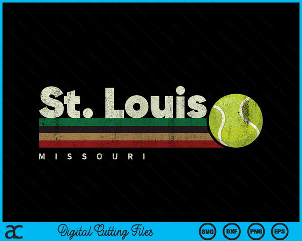 Vintage Tennis St. Louis City Tennis Retro Stripes SVG PNG Digital Cutting Files