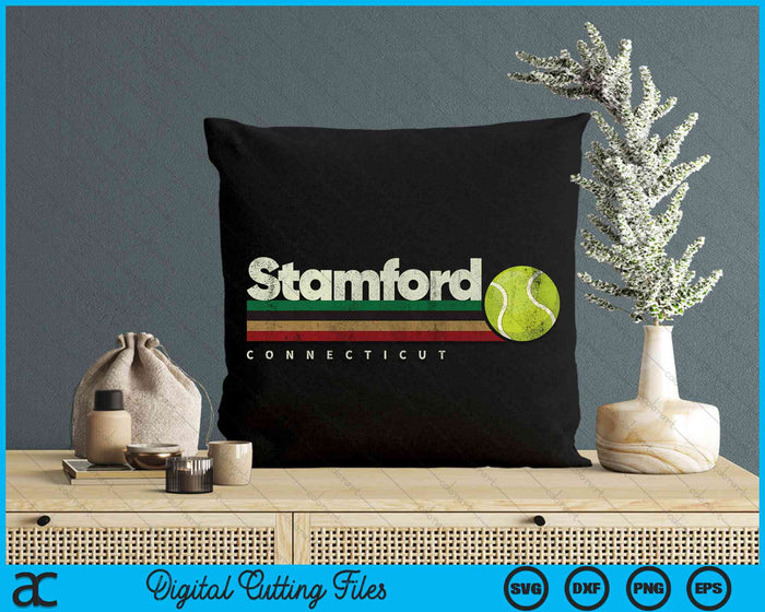 Vintage Tennis Stamford City Tennis Retro Stripes SVG PNG Digital Cutting Files