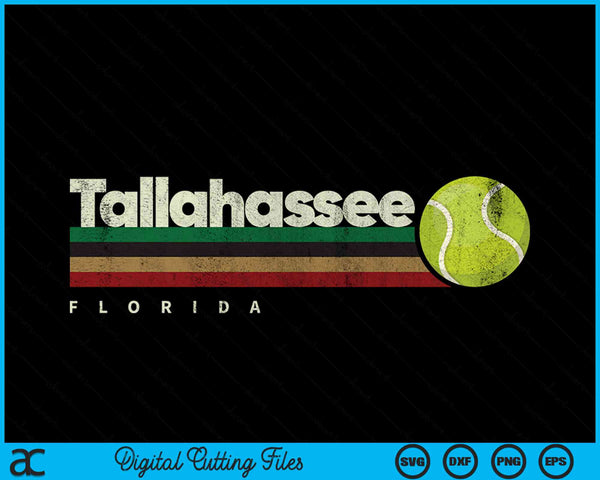 Vintage Tennis Tallahassee City Tennis Retro Stripes SVG PNG Digital Cutting Files