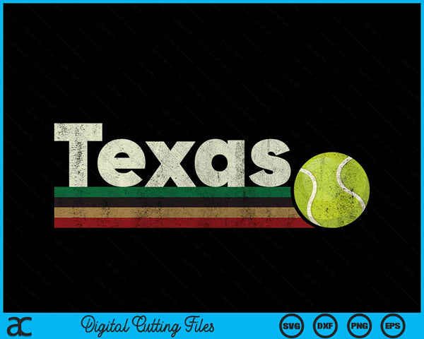 Vintage Tennis Texas Tennis Retro Stripes SVG PNG Digital Cutting Files