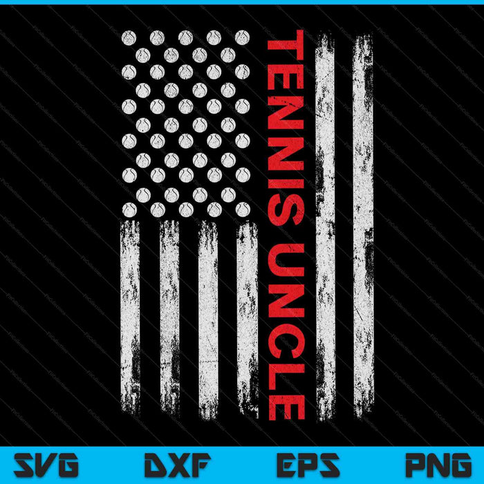 Vintage tennis uncle USA flag SVG cut file