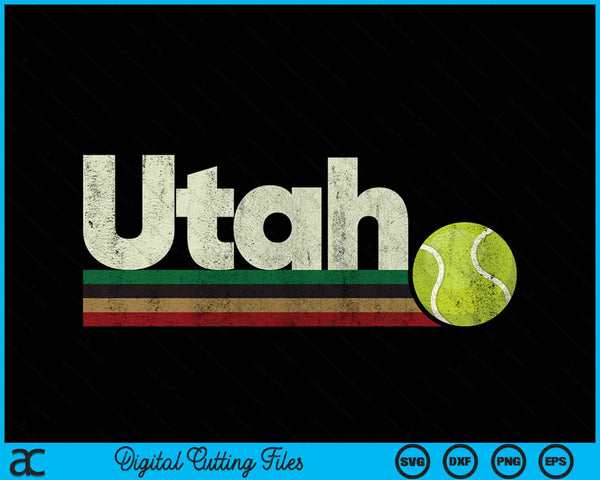 Vintage Tennis Utah Tennis Retro Stripes SVG PNG Digital Cutting Files