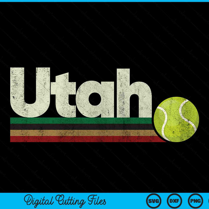 Vintage tennis Utah tennis retro stripes SVG PNG cut file for Cricut