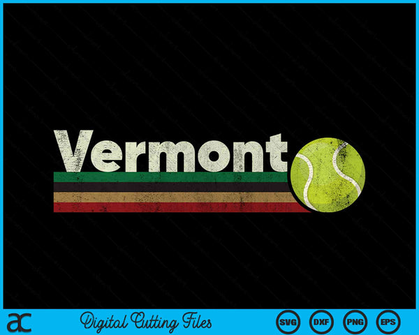 Vintage Tennis Vermont Tennis Retro Stripes SVG PNG Digital Cutting Files