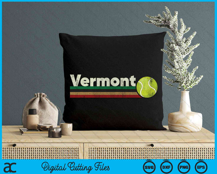 Vintage Tennis Vermont Tennis Retro Stripes SVG PNG Digital Cutting Files