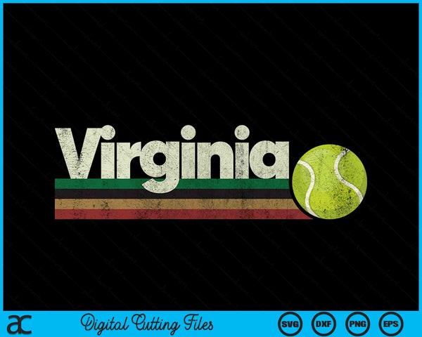Vintage Tennis Virginia Tennis Retro Stripes SVG PNG Digital Cutting Files