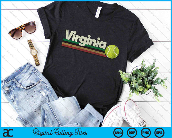 Vintage Tennis Virginia Tennis Retro Stripes SVG PNG Digital Cutting Files