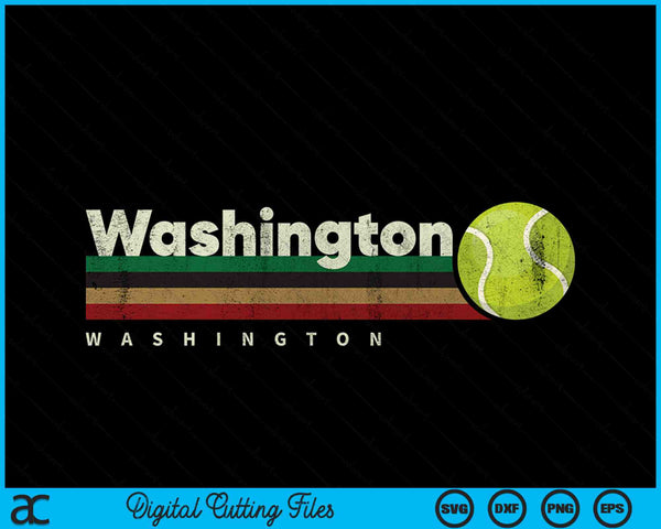 Vintage tennis Washington city tennis retro stripes SVG cut file