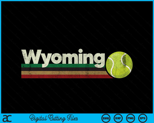 Vintage Tennis Wyoming  Tennis Retro Stripes SVG PNG Digital Cutting Files