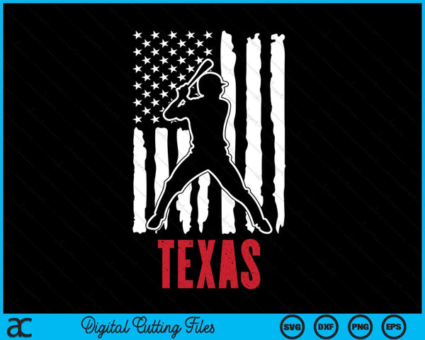 Vintage Texas American Flag Distressed Baseball SVG PNG Digital Cutting Files