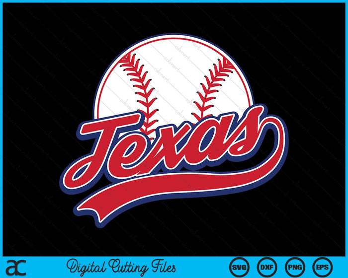 Vintage Texas Cityscape honkbal SVG PNG digitale snijbestanden