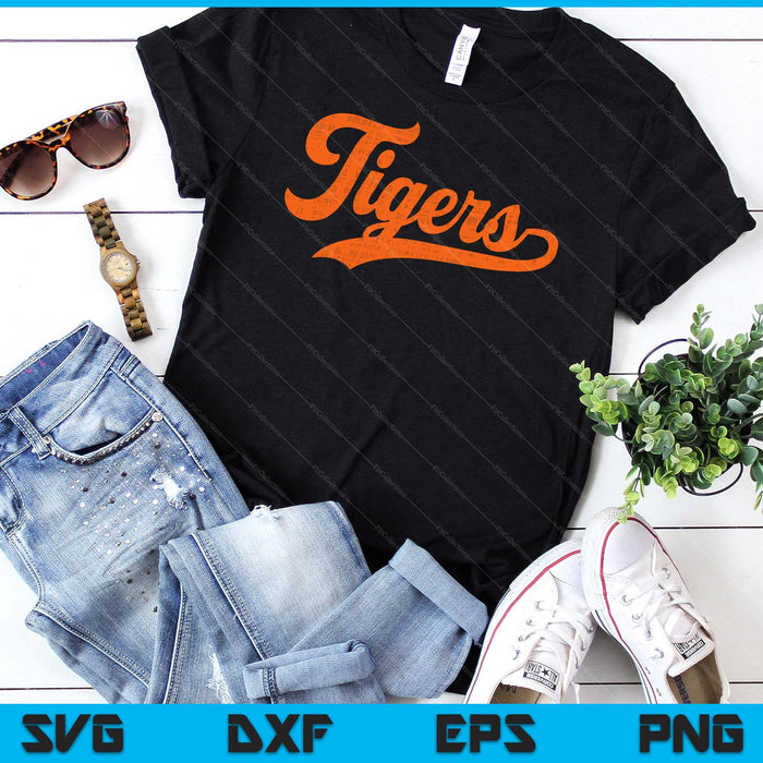Vintage Tiger Throwback Design For Men Women Kids SVG PNG Digital Cutting File