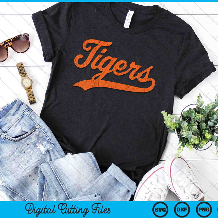Vintage Tiger Throwback Design SVG PNG Digital Printable Files