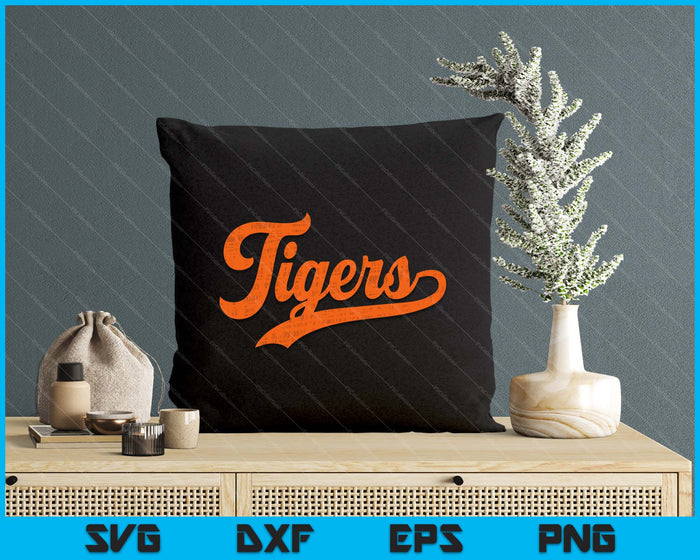 Vintage Tiger Throwback Design For Men Women Kids SVG PNG Digital Cutting File