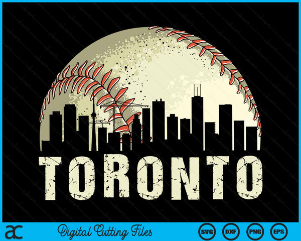 Vintage Toronto Cityscape Baseball Lover SVG PNG Cutting Printable Files