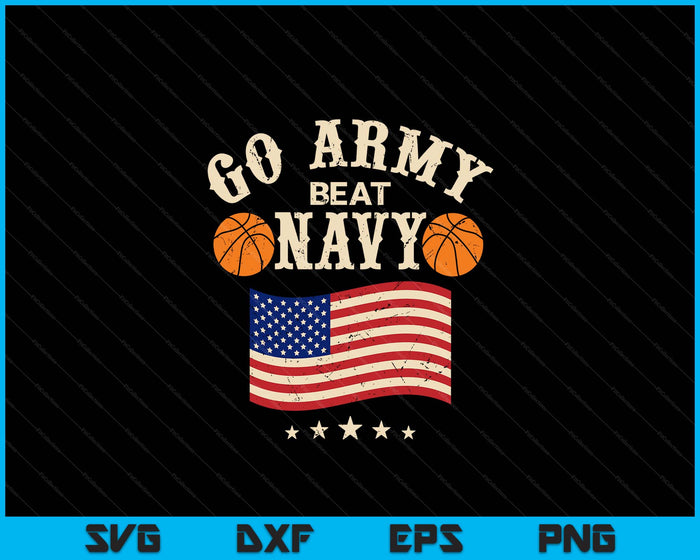 Vintage USA Flag Army Beat Navy-Flag Game Sports Basketball SVG PNG Digital Printable Files