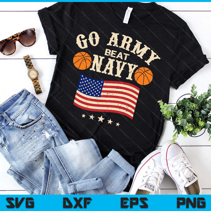 Vintage USA Flag Army Beat Navy-Flag Game Sports Basketball SVG PNG Digital Printable Files