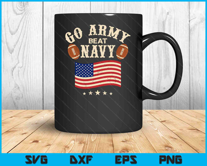 Vintage USA Flag Army Beat Navy-Flag Game Sports Football SVG PNG Digital Printable Files