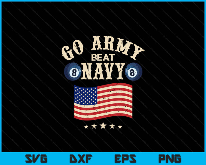 Vintage USA Flag Army Beat Navy-Flag Game Sports Pool Ball SVG PNG Digital Printable Files