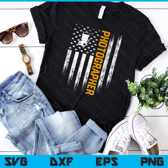Vintage USA Photographer American Flag Photography Patriotic SVG PNG Digital Printable Files