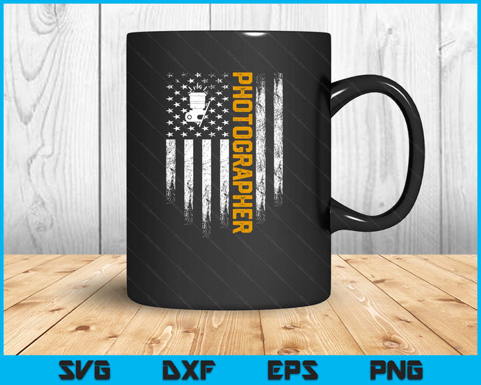 Vintage USA Photographer American Flag Photography Patriotic SVG PNG Digital Printable Files