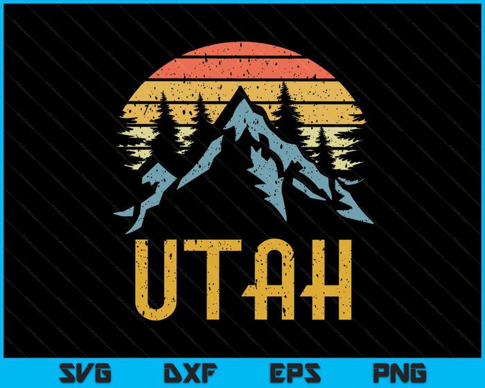 Vintage UT Utah Mountains Outdoor Adventure SVG PNG Digital Printable Files