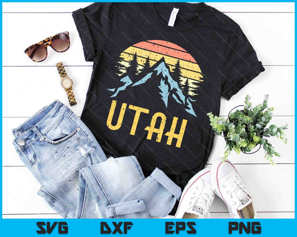 Vintage UT Utah Mountains Outdoor Adventure SVG PNG Digital Printable Files