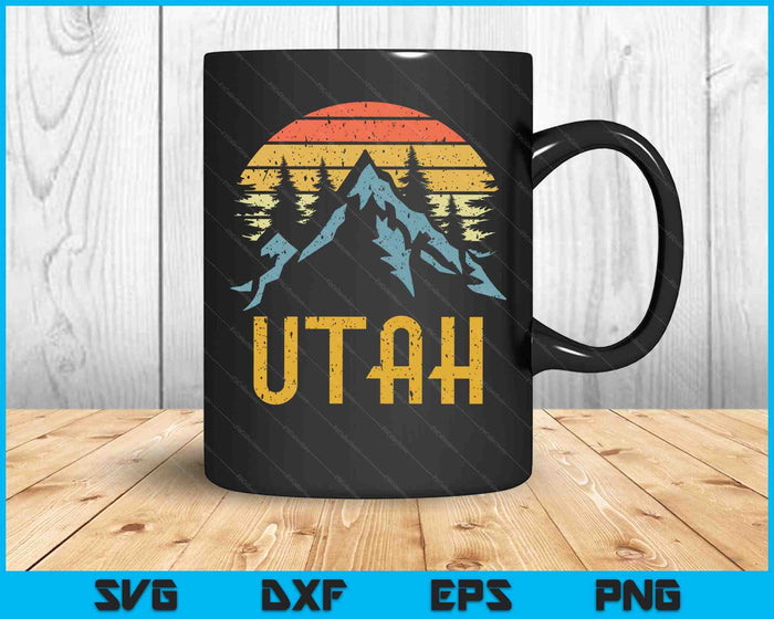 Vintage UT Utah Mountains Outdoor Adventure SVG PNG Digital Printable Files