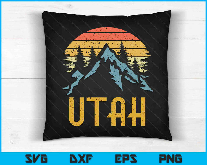 Vintage UT Utah Mountains Outdoor Adventure SVG PNG Digital Printable Files