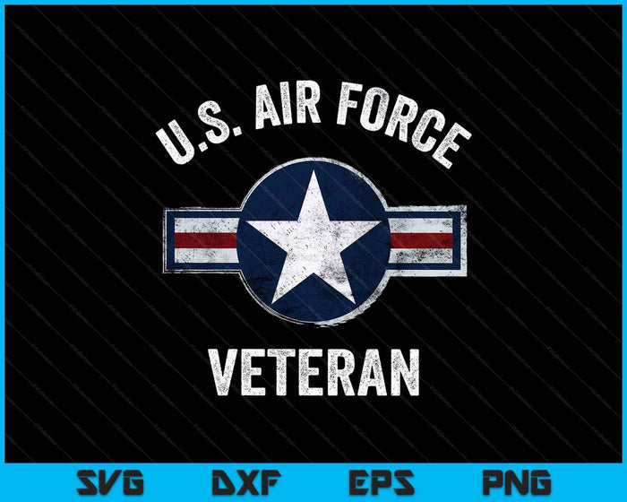 Vintage Us Air Force Veteran Tee - Vintage Usaf Veteran SVG PNG Digital Printable Files