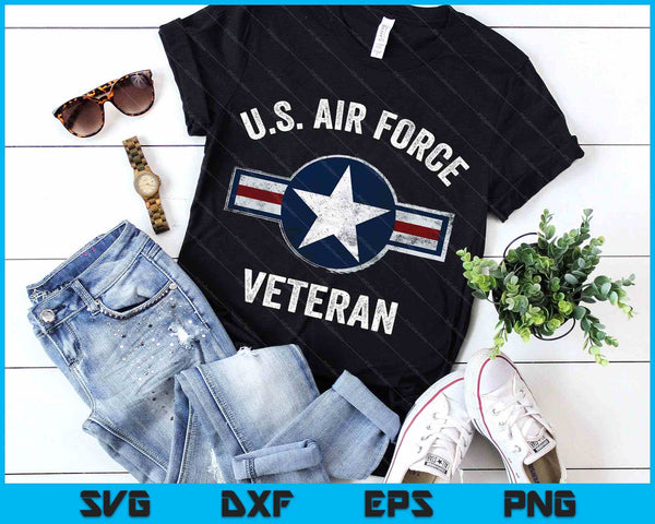 Vintage Us Air Force Veteran Tee - Vintage Usaf Veteran SVG PNG Digital Printable Files