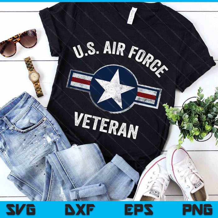 Vintage Us Air Force Veteran Tee - Vintage Usaf Veteran SVG PNG Digital Printable Files