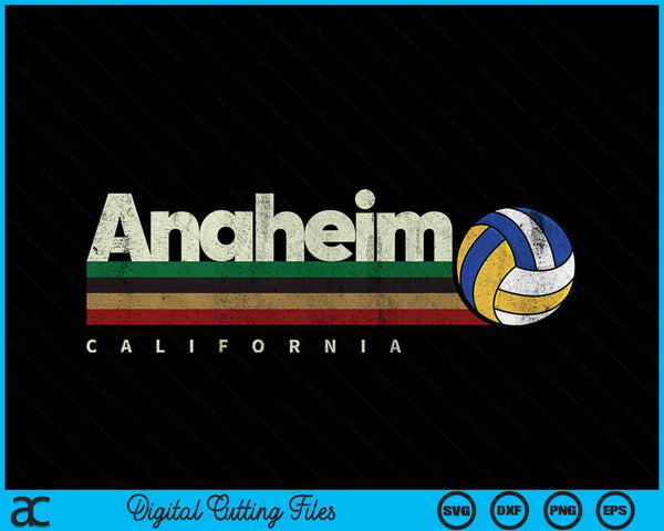 Vintage Volleyball Anaheim City Volleyball Retro Stripes SVG PNG Digital Cutting Files