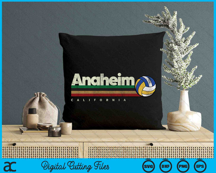 Vintage Volleyball Anaheim City Volleyball Retro Stripes SVG PNG Digital Cutting Files