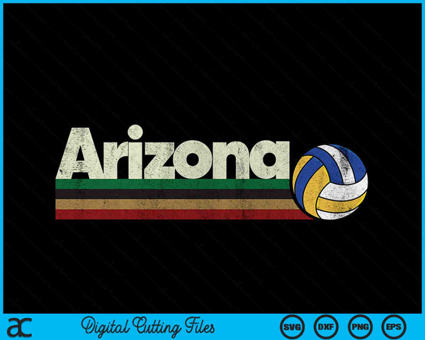 Vintage Volleyball Arizona Volleyball Retro Stripes SVG PNG Digital Cutting Files